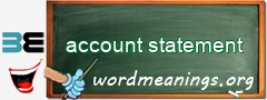 WordMeaning blackboard for account statement